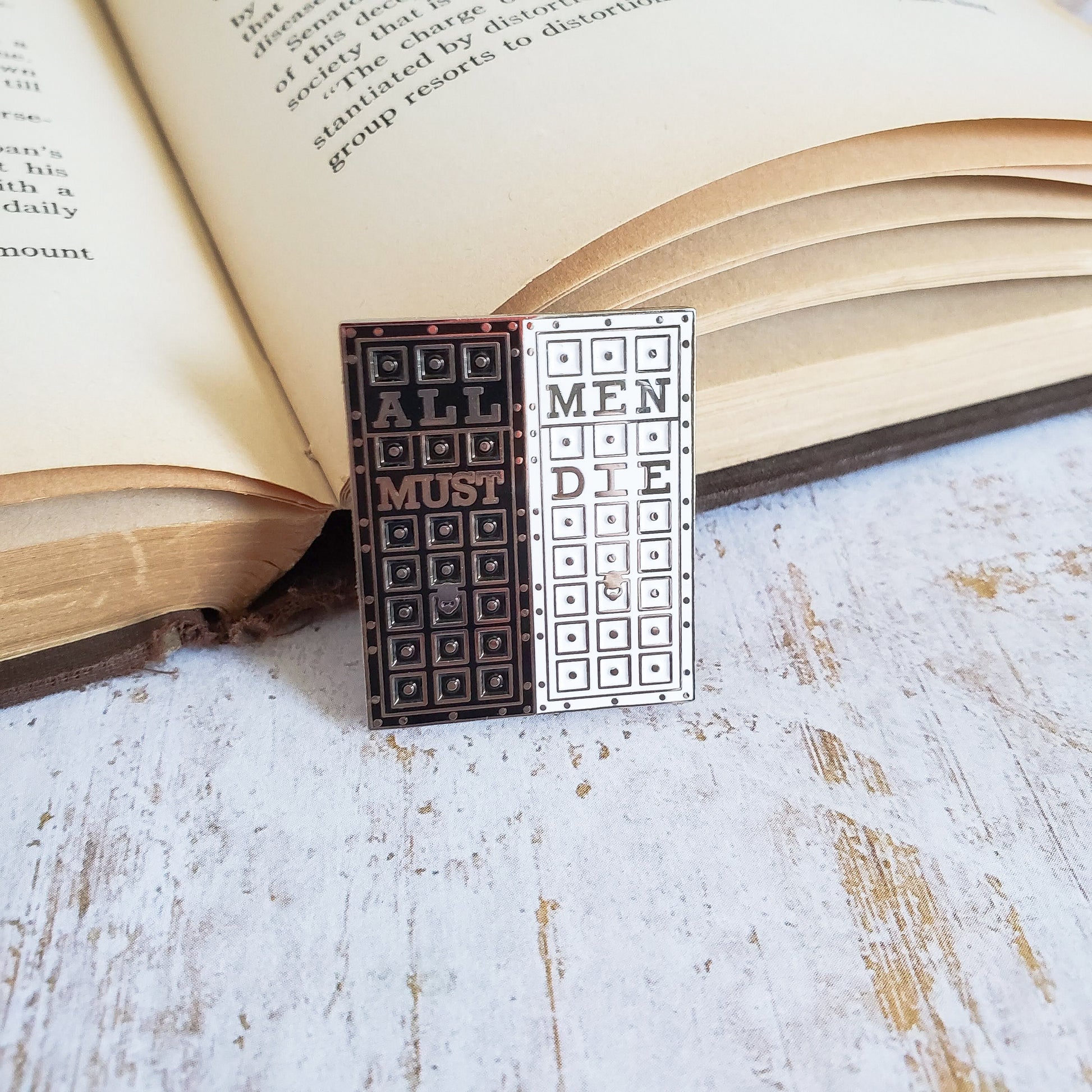 Arya game of thrones house of black and white door all men must die enamel pin
