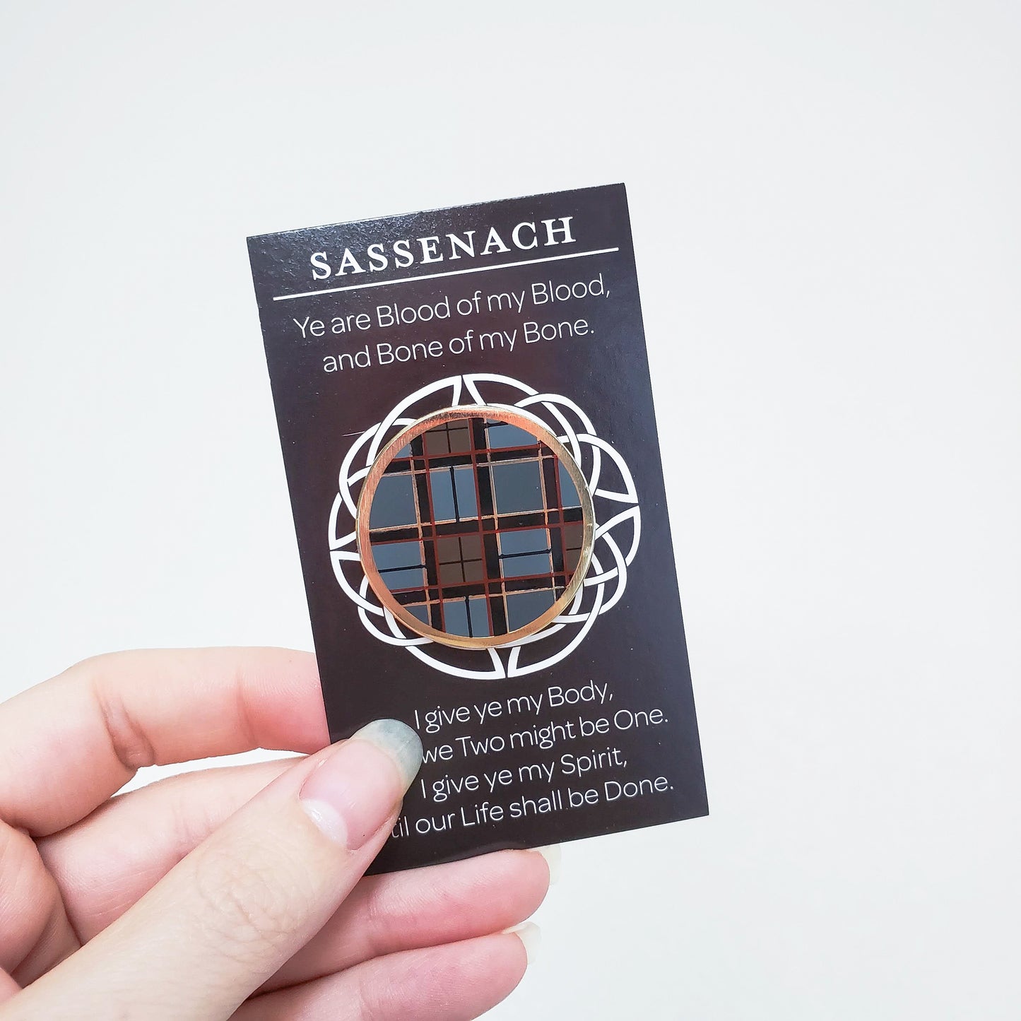 Outlander fraser plaid sassenach enamel pin