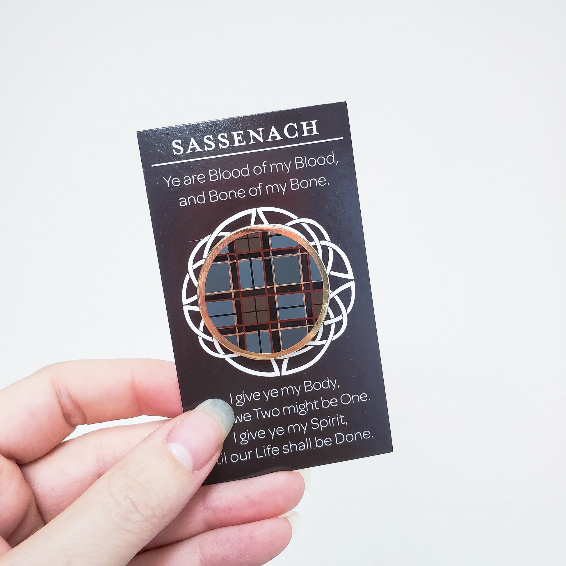 Outlander fraser plaid sassenach enamel pin