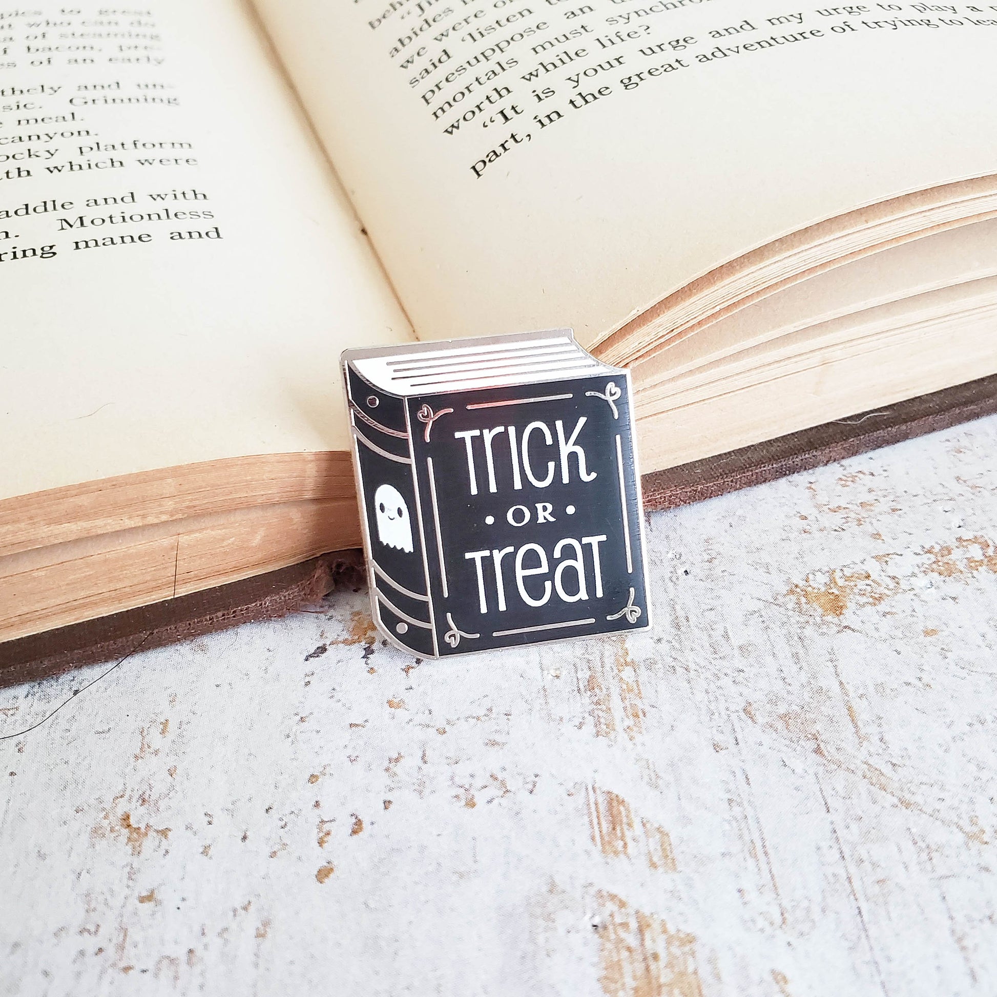 Trick or Treat halloween season kawaii ghost enamel pin
